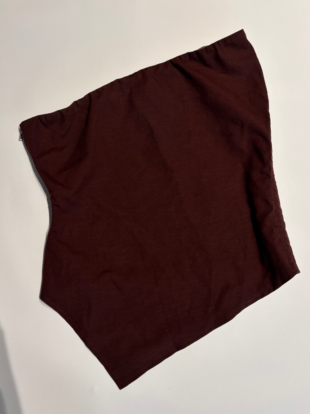 One-Shoulder Crop Top in Deep Chocolate Brown